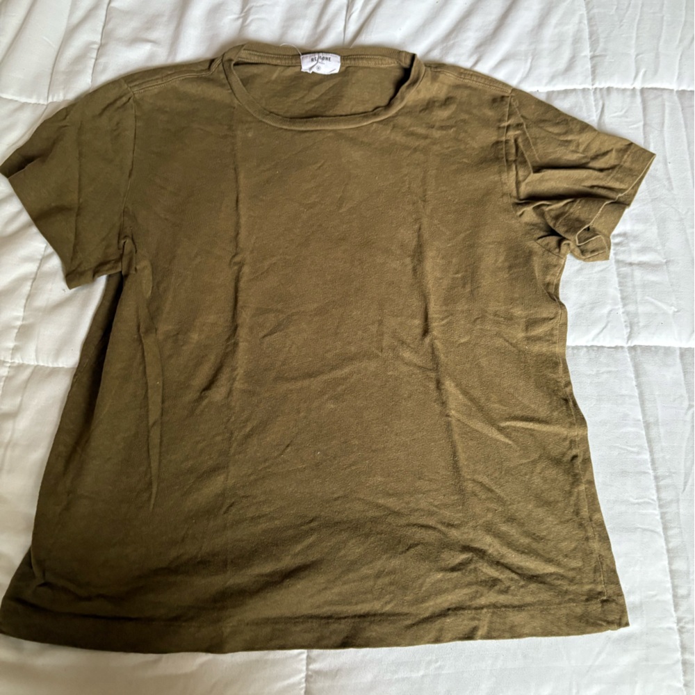 Re/Done Olive Short Sleeve Tee